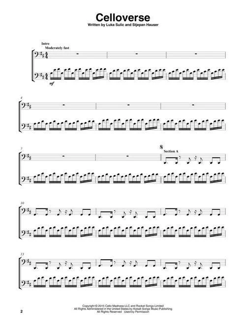 2Cellos, Sheet Music Collection for Cello Duet - Image 4
